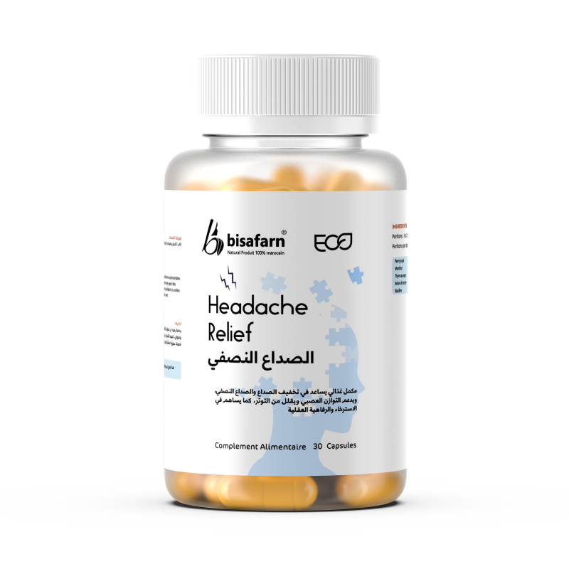 مكمل متطور مصمم خصيصًا لدعم صحة الجهاز العصبي والتخفيف من نوبات الصداع النصفي. يساهم في تقليل نوبات الصداع النصفي بشكل طبيعي، ويدعم صحة الأعصاب ويعزز الاسترخاء، كما يحتوي على مضادات أكسدة لمقاومة الالتهابات العصبية، وخالٍ من الكافيين والمواد الصناعية.