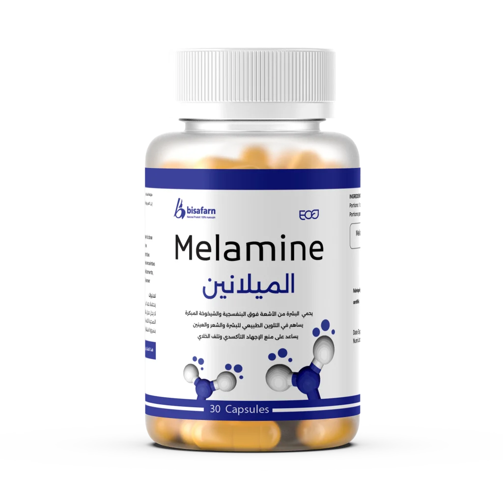 MelanoBoost – تعزيز طبيعي لإشراقة بشرتك من الداخل الوصف: MelanoBoost هو مكمل غذائي مبتكر تم تطويره خصيصًا لدعم إنتاج الميلانين — الصبغة المسؤولة عن لون البشرة والشعر — مما يمنحك مظهرًا أكثر إشراقًا وتناسقًا طبيعيًا. تركيبته المتطورة تجمع بين الفيتامينات، المعادن، والمستخلصات العشبية الطبيعية لتغذية الجلد من الداخل وتعزيز حمايته ضد التأثيرات البيئية الضارة. الفوائد: يعزز إنتاج الميلانين لتحسين لون البشرة والشعر. يساعد على الحماية الطبيعية من أضرار الأشعة فوق البنفسجية. يوحّد لون البشرة ويقلل من مظهر البقع الداكنة. يحتوي على مضادات أكسدة قوية تحمي الخلايا من الإجهاد التأكسدي. يدعم صحة العين عبر حماية الشبكية من الأضرار الضوئية. يساهم في تأخير ظهور الشيب بدعم إنتاج الميلانين في بصيلات الشعر. الهدف المثالي: من يعانون من تفاوت في لون البشرة أو وجود بقع داكنة. من يرغبون ببشرة أكثر تجانسًا وإشراقًا طبيعيًا. كل من يبحث عن حلٍّ طبيعي ومستدام لدعم جمال البشرة. زوايا البيع المميزة: صيغة فعالة تعتمد على مكونات طبيعية لدعم إنتاج الميلانين. تمنحك لون بشرة أكثر توازنًا ولمعانًا صحيًا. تعزز صحة الجلد، الشعر، والعين في آنٍ واحد. المشاكل التي يساعد في حلّها: البقع الداكنة وعدم توحد لون البشرة. بهتان وشحوب البشرة. الحاجة إلى حل طبيعي وآمن لتحسين التصبغ على المدى الطويل. المكونات النشطة: مجموعة من المستخلصات العشبية الطبيعية. فيتامين D لدعم امتصاص المعادن وصحة الجلد. الكورتيزون الطبيعي بتركيز منظم للحفاظ على توازن البشرة. طريقة الاستخدام: تناول كبسولة واحدة يوميًا مع كوب من الماء أثناء الوجبة لزيادة الامتصاص. للحصول على أفضل النتائج، يُنصح بالاستمرار لمدة 3 أشهر على الأقل. الاحتياطات: ❌ غير مناسب للأشخاص الذين يعانون من حساسية تجاه أحد المكونات الفعالة. ❌ يُفضل استشارة الطبيب قبل الاستخدام في حالات الحمل أو عند تناول أدوية علاجية أخرى.